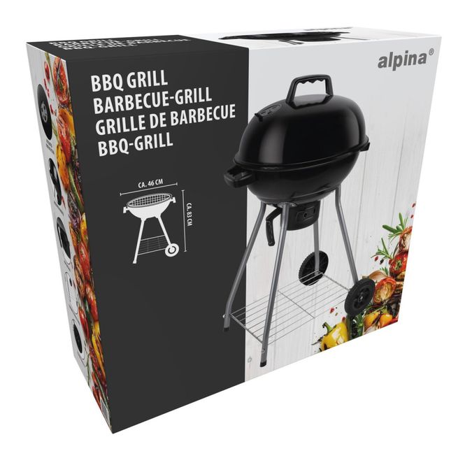 Hovedbilde Alpina kulegrill  med lokk og håndtak