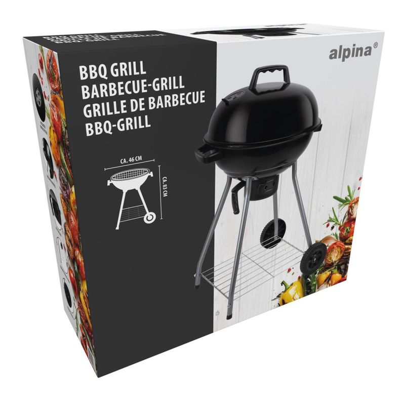 Alpina kulegrill  med lokk og håndtak