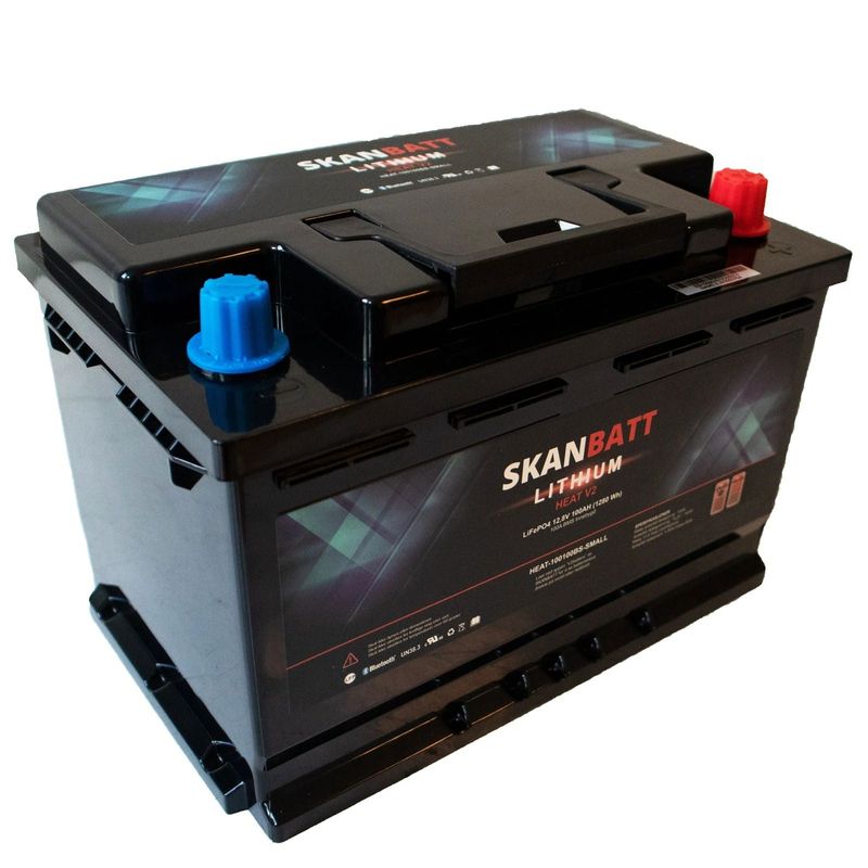 SKANBATT V2 Lithium HEAT Batteri 12V 100Ah 100A BMS - SMALL